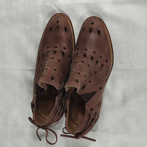 Musse & Cloud by Anthropologie Western Bohemian Cutout Ankle Booties Size 9 - Picture 3 of 9